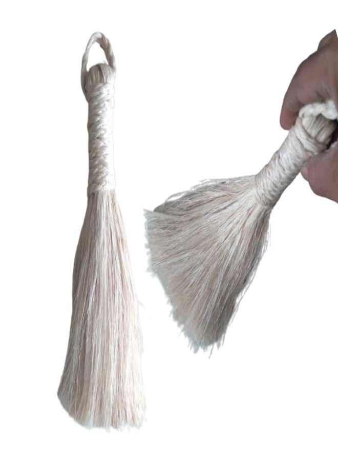 BenignCraft 10.5 Inches Pack of 2 Banana Fiber Pooja Broom for DEVGHAR no dust Broom Stick for Prayer Room Dusting & Cleaning. - Image 1